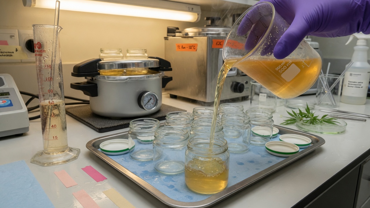 Medium for tissue culture, put in vessels