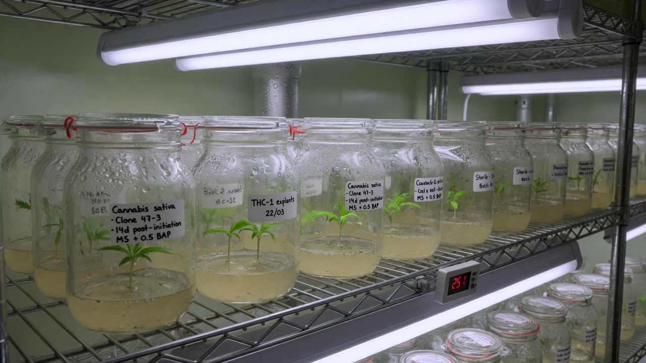 Vessels for tissue culture on a shelf with light