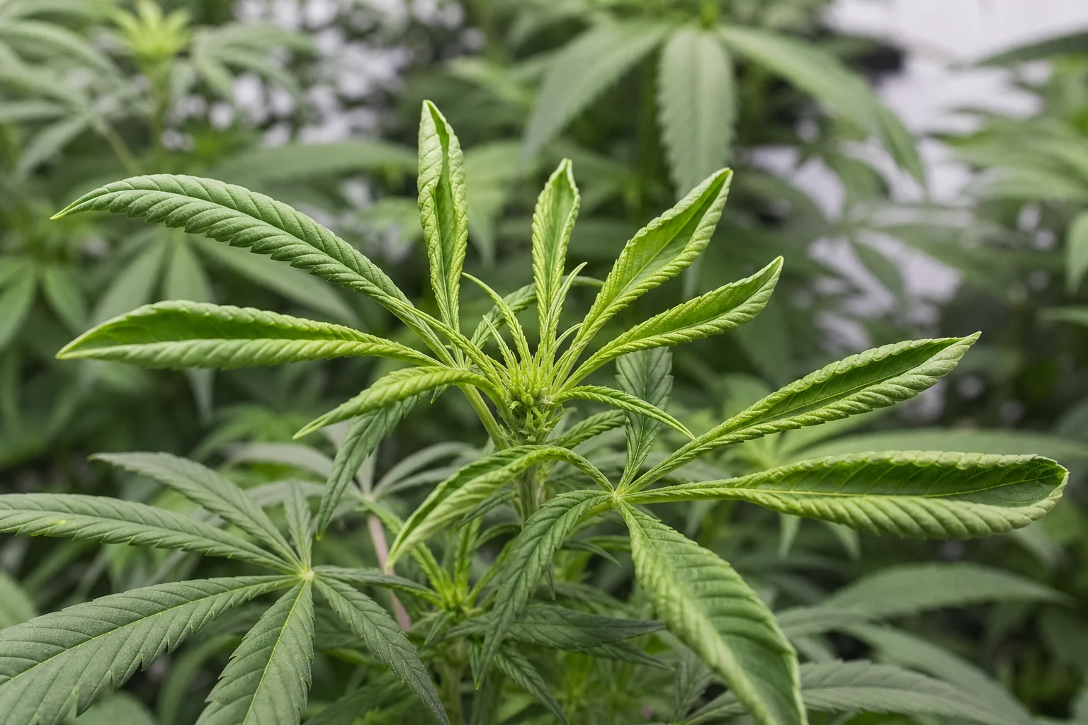 Leaf edges that bend because of heat and light, with no mites