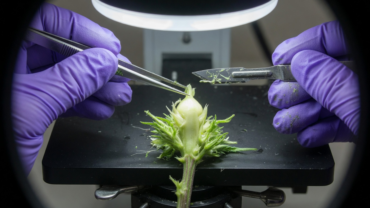 Meristem dissection with a microscope