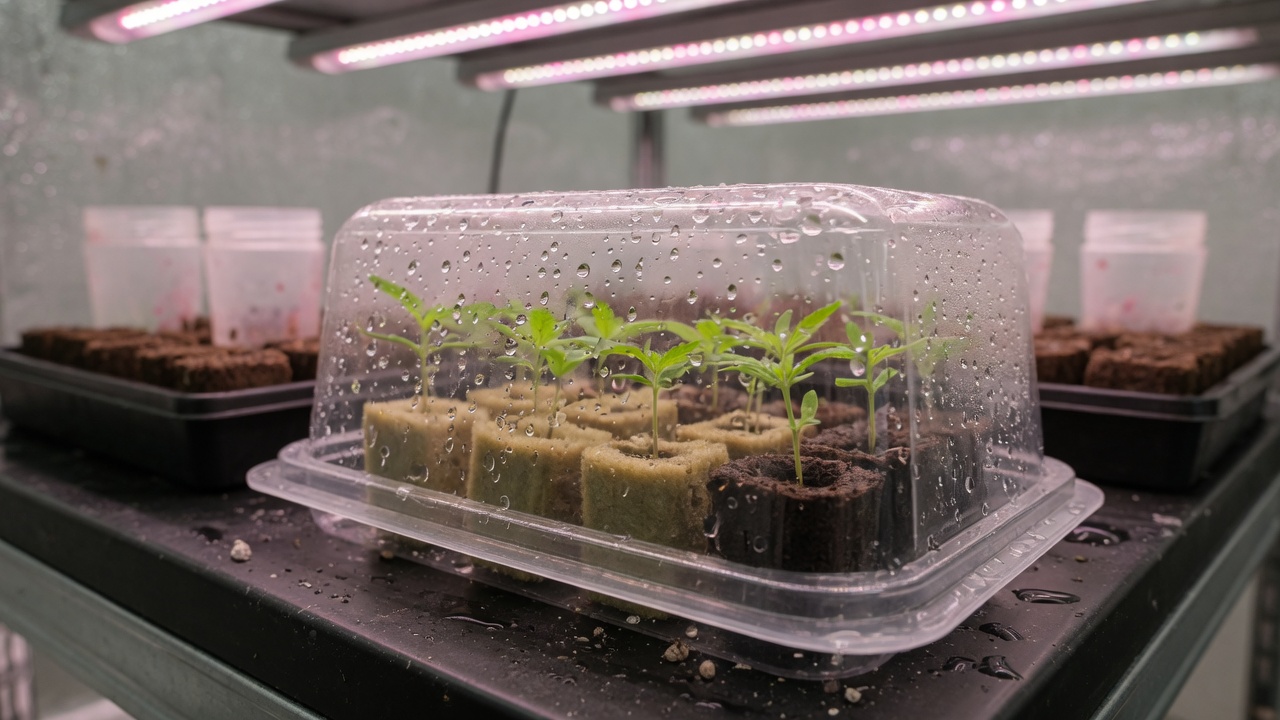 Plant in a plug in a dome